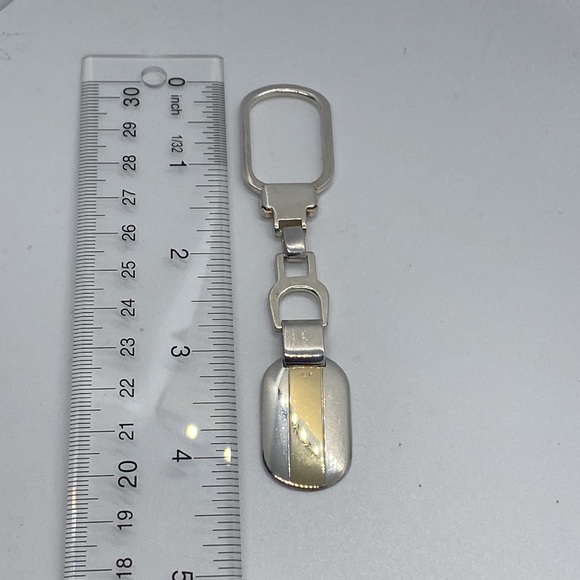 Paracci Sterling Silver 18K Yellow Gold Italian Key Ring Unisex - Picture 4 of 5